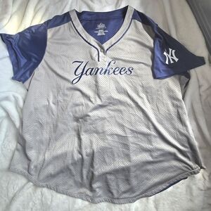 Majestic Yankees Navy and Gray Womens Jersey